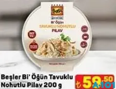 BEŞLER Bİ ÖĞÜN TAVUKLU NOHUTLU PİLAV 200 G indirimli fiyat BEŞLER Bİ ÖĞÜN TAVUKLU NOHUTLU PİLAV 200 G fiyat ve kampanya bilgisi